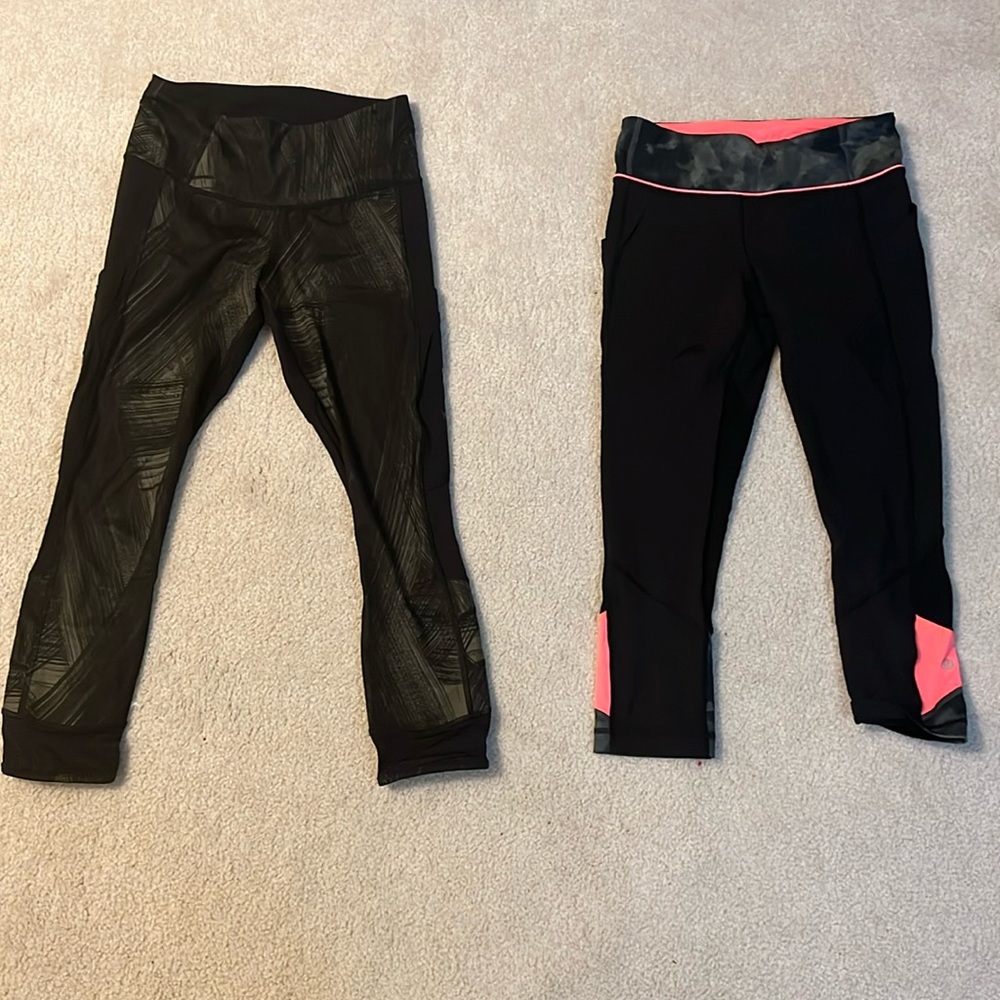 Lululemon yoga crop pants leggings—2 pairs size 6